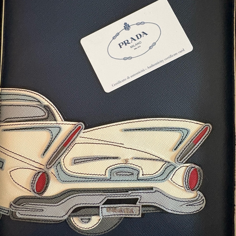 Prada Navy and Cream Tablet Case